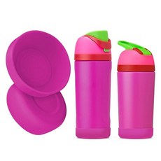 2Pcs Silicone 보틀 Boot for Owala Kids Water 보틀s Compatible FreeSip 16oz 12oz Tumbler 15oz Flip 14, All the Berries_163142