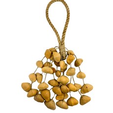 天然果實串鈴 (30粒) 打擊樂器 手工製作 節奏訓練 兒童音樂啟蒙, 夾竹桃果殼麻繩把(40粒), 1個