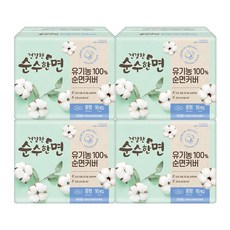순수한면 건강한 생리대 날개형, 중형, 16매입, 4개 중형, 16매입, 4개