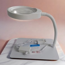 고화질 LED 스탠드 8X 지질확대경 바퀴형 확대경 스탠드확대경 고배 보조기기, 조광스위치, 블랙PD032C 화이트글라스 3X