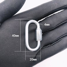 掛扣 60mm 鍍鋅 登山扣 快速連接環, 1個, D型扣40mm 鍍鋅