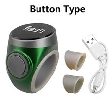 S9 링 유형 카운터 지능형 배터리 디스플레이 카운터 유형-C 방수 터치/버튼 유형 전자 디지털 Zikr 카운터, 04 Button Green