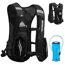 TRIWONDER 하이드레이션 팩 백팩 5L 마라톤 러닝 레이스 조끼, 02 Black 5.5L - with 2L TPU Wa, 1개