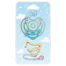 B&G 香草奶嘴萬用扣夾, 1個, 藍色黃色-奶嘴扣夾 / 0052, 藍色黃色