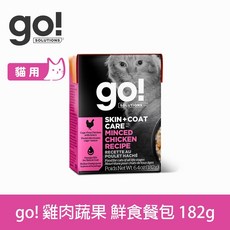 go! 寵物鮮食 雞肉蔬菜貓咪餐包 182g, 1個