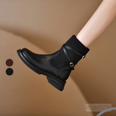 POMTOR 여성 삭스 컴포트 니트 워커 부츠