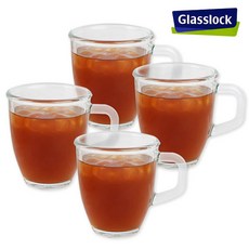 글라스락 강화 유리 퓨전 머그잔, 375ml, 4개