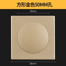ABS 벽면 구멍 가림 스위치 콘센트 빈 패널 커버, 일체형 금색 덮개(구멍 있음)