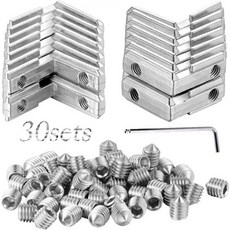 비브랜드 3way 코너 브라켓 2020 알루미늄 프로파일 6mm 슬롯 연결 부품 블랙, 실버, 2020 시리즈 A용