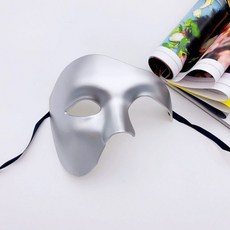 오페라의유령마스크 흰색가면 나이트 눈가면 흰색, 실버, 1개