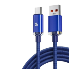 120W 6A 초고속충전 USB-A to C 데이터 케이블, 1개, 블루, 1.5m