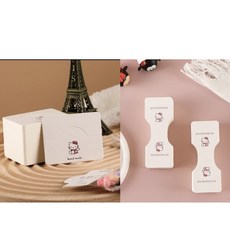 50매 핀종이 접지 아령 포장종이 덮개 악세서리 택 재료 악세사리, 키티 사각접지50개