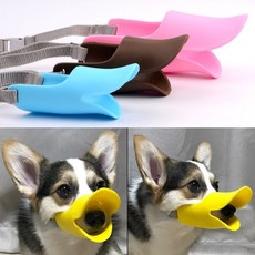 NAUM 애견용 실리콘 오리 입마개 마스크 물음방지, 대