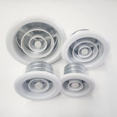 [당일출고] 철재 시보리노즐 환기구 디퓨저 덕트자재 100 125 150 200 화이트 무피스형, 1개