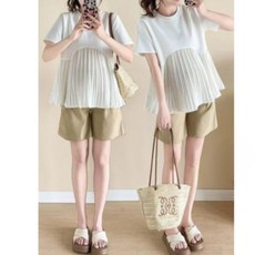 임부복 여름 캐주얼 반팔 롱 상의 세트 하객룩 빅사이즈 원피스 니트 스커트 코디 긴팔 바지 봄 만삭 투피스