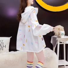 可愛連帽防曬衣，台灣發貨，2025新款，初高中學生大童薄款百搭防曬外套