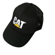 CAT logo 로고 Caterpillar 블랙 메시 백 트러커 모자 트럭 디젤 기어 캡 블랙. 220999