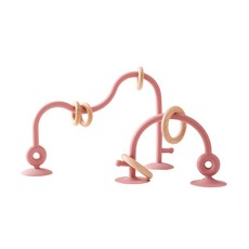 몬테소리 아기 나무 반지 실리콘 Teether 장난감 어린이 Bitable BPA 데스크탑 흡착성 서라운드 퍼즐 선물, 1개