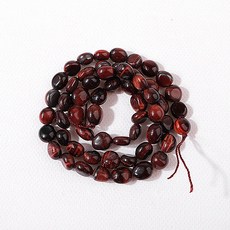비즈아이 [5480-30]원석 못난이 약6x8mm 천연석 홍호안석 반줄(약19cm)