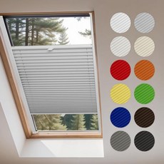 Concept Blinds® 맞춤형 천창 주름 셔이드 - 맞춤 제작 창문 커버 - 23가지 원단 색상 - 간편한 설치 최소한의 드릴링 - 상하