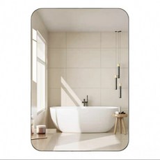 高清浴室鏡 廁所鏡 化妝鏡 梳妝台鏡 方形鏡 洗手臺鏡 耐腐蝕鏡 無銅鏡, 優雅白/橫豎可掛/超清成像