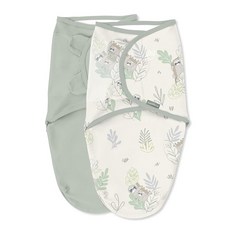 Ingenuity SwaddleMe 오리지널 포대기 100% 면 수면 개선 및 놀라운 반사 진정 0-3개월 1.0 TOG 2팩 아기 포대기 담요 - 피카부 나무늘보, Peekaboo Slot 2-pack