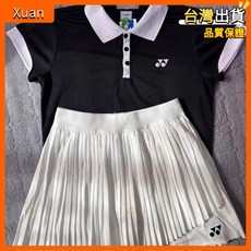 Yy尼克斯2025新款透氣速乾短袖羽球裙運動百褶裙