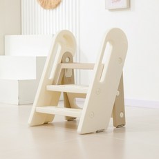 兒童折疊洗手增高凳, 1個, 卡其色