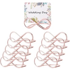 8자 모양 메탈 메모 클립 카드 홀더 사진 웨딩 파티 데스크 인테리어 소품, 로즈 골드