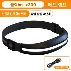 헤드 밤낚시 헤드램프 캡라이트 작업용 밴드형 충전식, 1개, 블랙