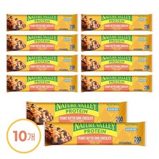 네이처밸리 프로틴 에너지바 피넛버터 다크초콜릿, 10세트, 40g