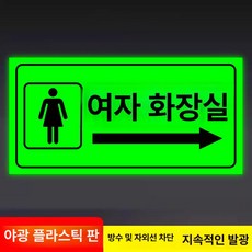 화장실 표지판 우측 안내사인 야광 접이식, 여성용 화장실 오른쪽 - 야광 ABS
