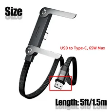 65W/240W 숨김형 홀더 충전 케이블 스탠드 포함 USB to C 고속 폰 데이터 태블릿 접이식, 02 65W USB to C