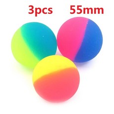 42/55mm 바이 컬러 탄성 공 장난감 어린이 소년 튀는 고무 키즈 스포츠 게임 점프, 55MM 3PCS
