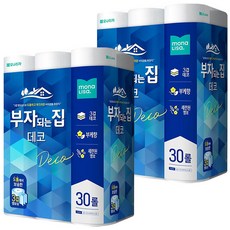 모나리자 부자되는집 롤화장지 3겹 데코, 27m, 30롤, 2개