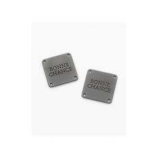 퀼트스타 정사각 본 샹스 금속라벨_메탈그레이, 2개, 메탈그레이