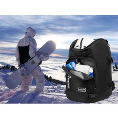 MERALIAN 스키 부츠 가방 - 50L 스키 부츠 여행용 백팩 방수 스노우보드 부츠 백팩 여행 상점 장비 헬멧 고글 및 겉옷 포함 (BLK-01)