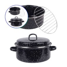 쌍문상회 법랑 직화홀냄비 구이냄비 원형냄비 직화냄비 직화구이냄비 만능냄비 24cm 40872EA, 본상품