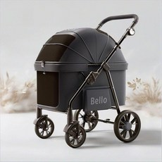 중형견수량모차 반려견 카트 노견 강아지 유모차 그레이, 뉴 레벨 1 블랙 30KG 조절 손잡이