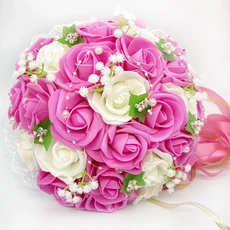 2025 웨딩 부케 핸드메이드 꽃 파티 선물 액세서리 배 비즈 리본 장식, 09, 09 09