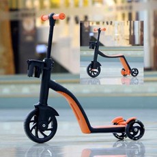 兒童多功能三合一滑板車 3-6歲 摺疊平衡車, 橙色, 1個