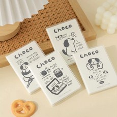 그린나무 A7 투명 PVC 투명커버 귀여운 미니노트 학습 플래너 휴대용 수첩 시리즈 6종(4P 1SET), 1세트, 옵션 5번 초코의 취미