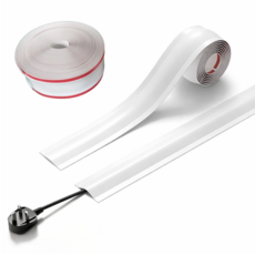 소소센스 전선정리테이프 케이블정리 전선몰딩 전선커버 배선정리 바닥전선 PVC 10m, 깔끔화이트, 1개