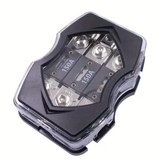 150A 퓨즈가 있는 3방향 블록 자동차 트럭 보트 오디오 스테레오 증폭기용 0/2 입력 4/8 스위치보드, 01 검정색