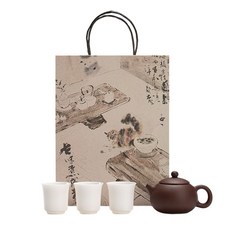 白瓷茶杯功夫茶具功夫茶具, 1個, 混搭-紫砂壺白瓷杯套組:如圖所示