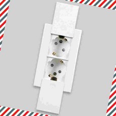 안전커버형 세로 2구 매입콘센트 콘센트커버 전원콘센트 스위치커버 인테리어스위치