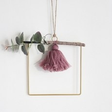 허니B 행잉플랜트 조화 식물 인테리어 메탈프레임, 사각, 1개