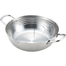 요시카와 튀김 냄비 24cm 2.6L 스테인리스제 IH.가스 불 대응 향기우기, 1개, 25.5cm