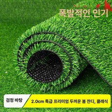인조잔디 매트 1m x 2m 방염 셀프시공 잔디 손쉬운, 연회색 2.0cm 초고급 두꺼운
