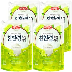 트리오 베이킹소다 담은 친환경주방세제 라임향 1.2L, 4개